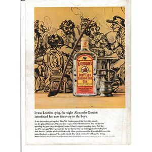 Gordon's London‎ Dry Gin "KNOWN FOR PLAYBOYS" 1989 Print Ad 8" x 11"